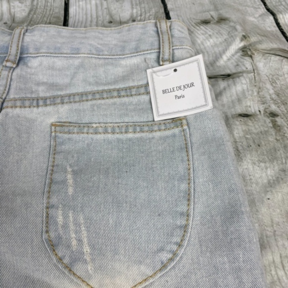 BELLE DE JOUR Light Blue Cutoff Shorts Medium - Picture 13 of 13
